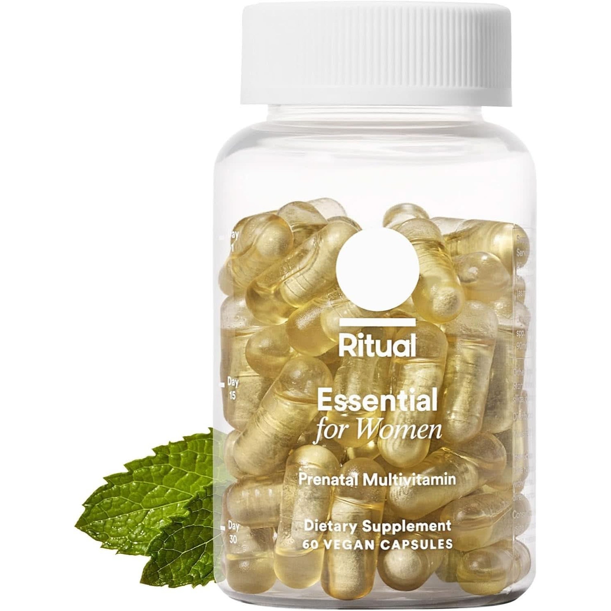 Ritual Essential for Women Prenatal Multivitamin: Folate & Choline for Neural Tube Support, Omega-3 DHA for Fetal Brain Development, Iron, Calcium-Helper D3 & K2, Non-Gmo, Vegan, Citrus, 30 Days