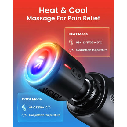 RENPHO Thermacool Massage Gun Deep Tissue with Heat and Cold Head, Christmas Gifts, Handheld Muscle Massager Gun with Carry Case, Body Masajeador for Men Women, FSA HSA Eligible Active Heat