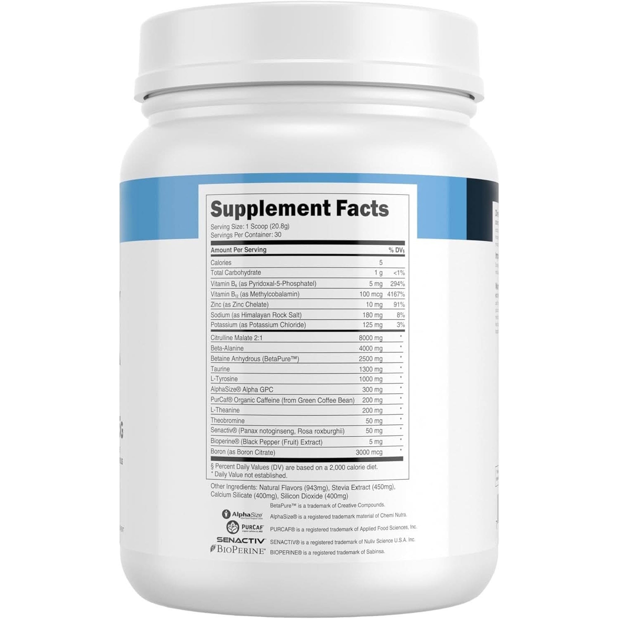 Transparent Labs Bulk Pre Workout Powder - Naturally Sweetened Advanced Pre-Workout Formula for Muscle Building and Strength - 30 Servings, Blue Raspberry