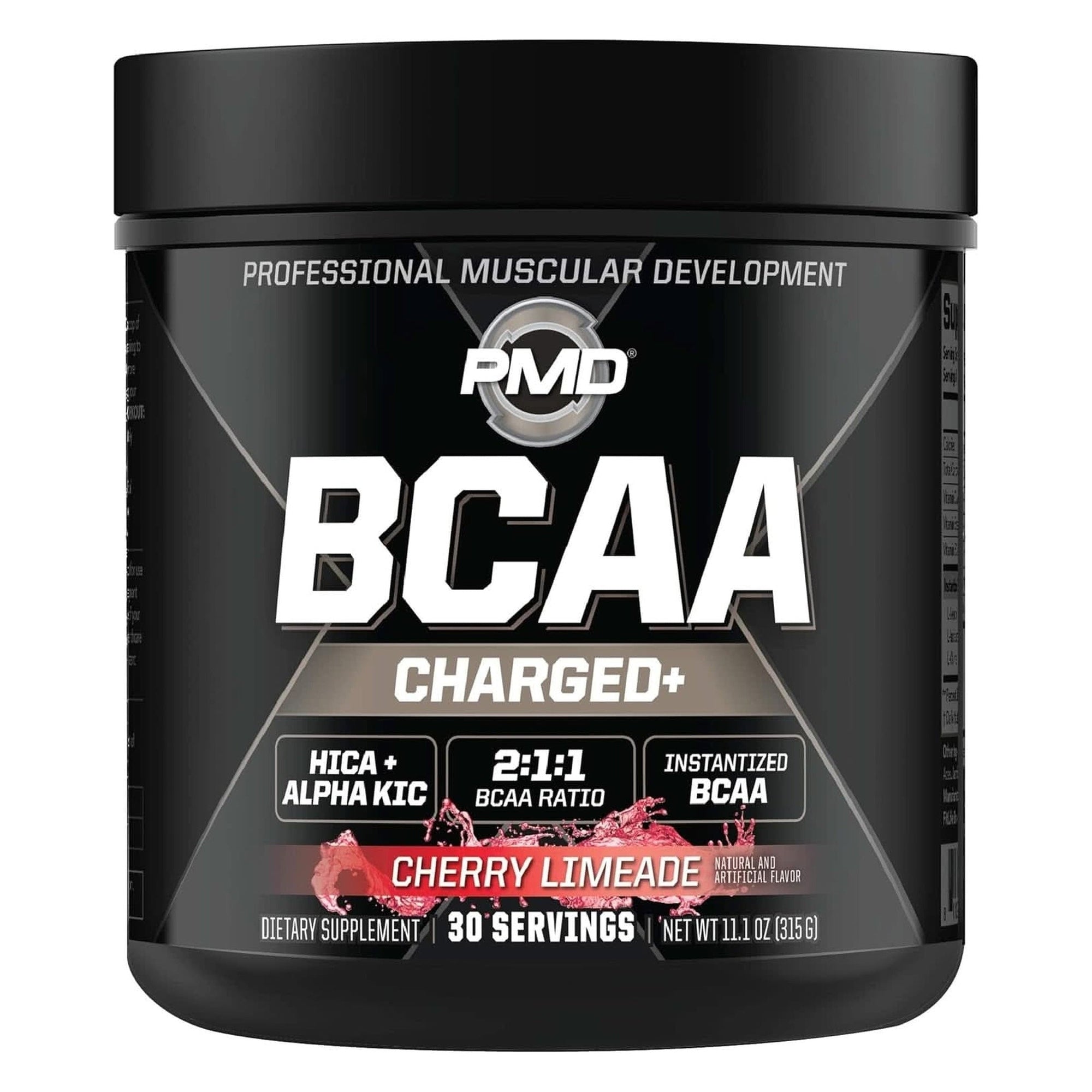 PMD Sports BCAA Charged Delicious Amino Acid Drink Mix for Performance, Recovery, Endurance and Hydration - Increase Muscle Function for Workout and Daily Energy – Cherry Limeade (30 Servings)