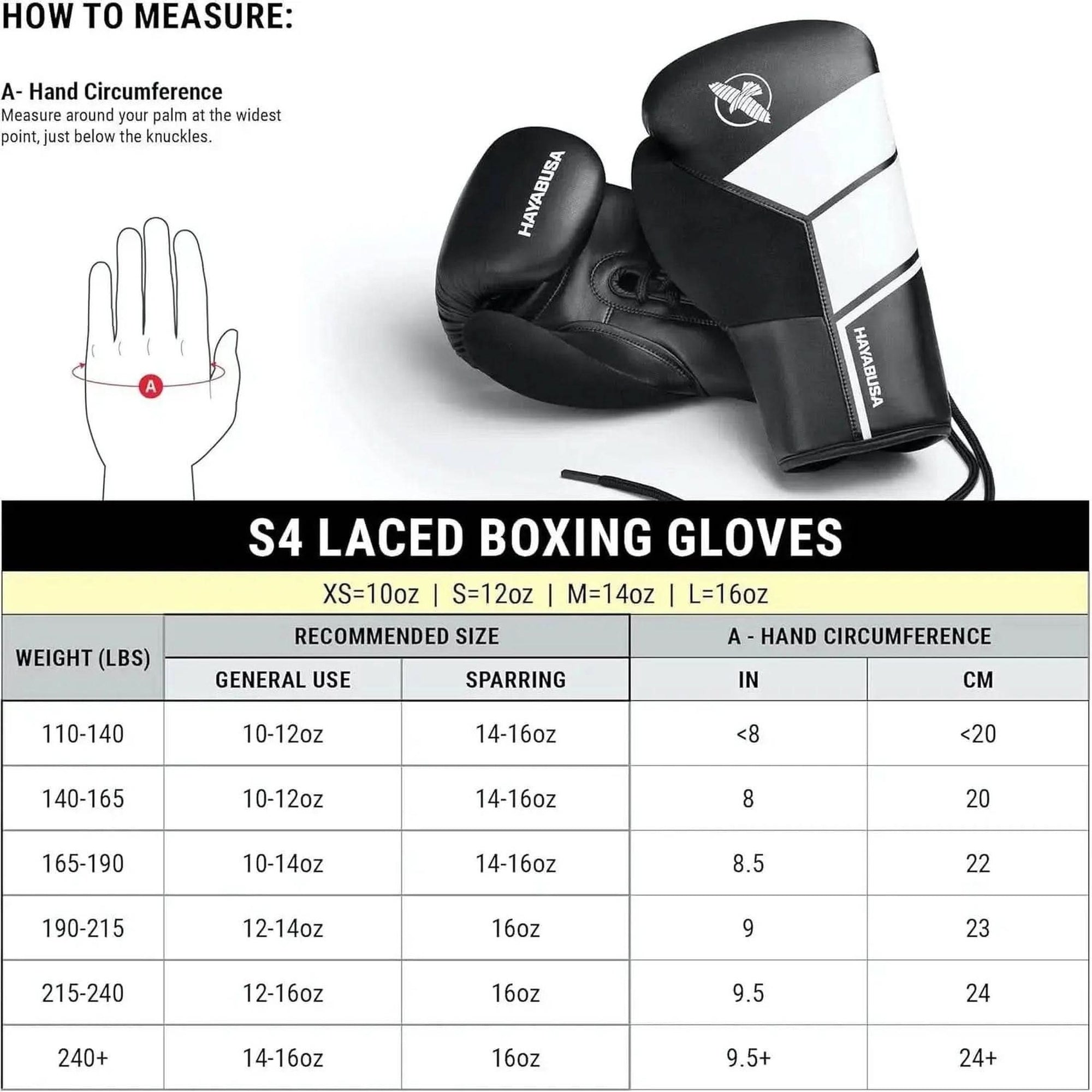 Hayabusa S4 Lace up Boxing Gloves for Men and Women