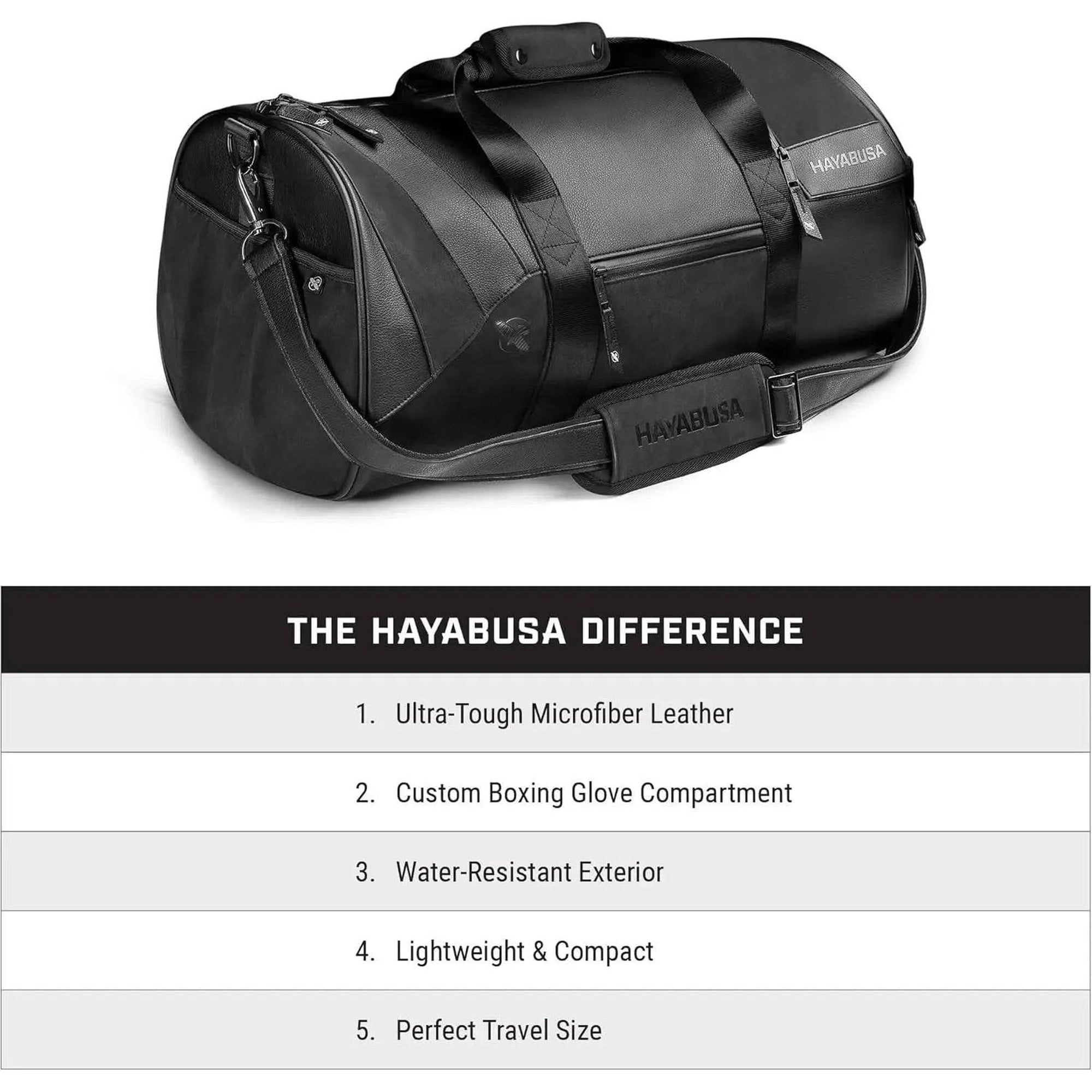 Hayabusa Elite Boxing Duffle Bag - 35 Liters, Black