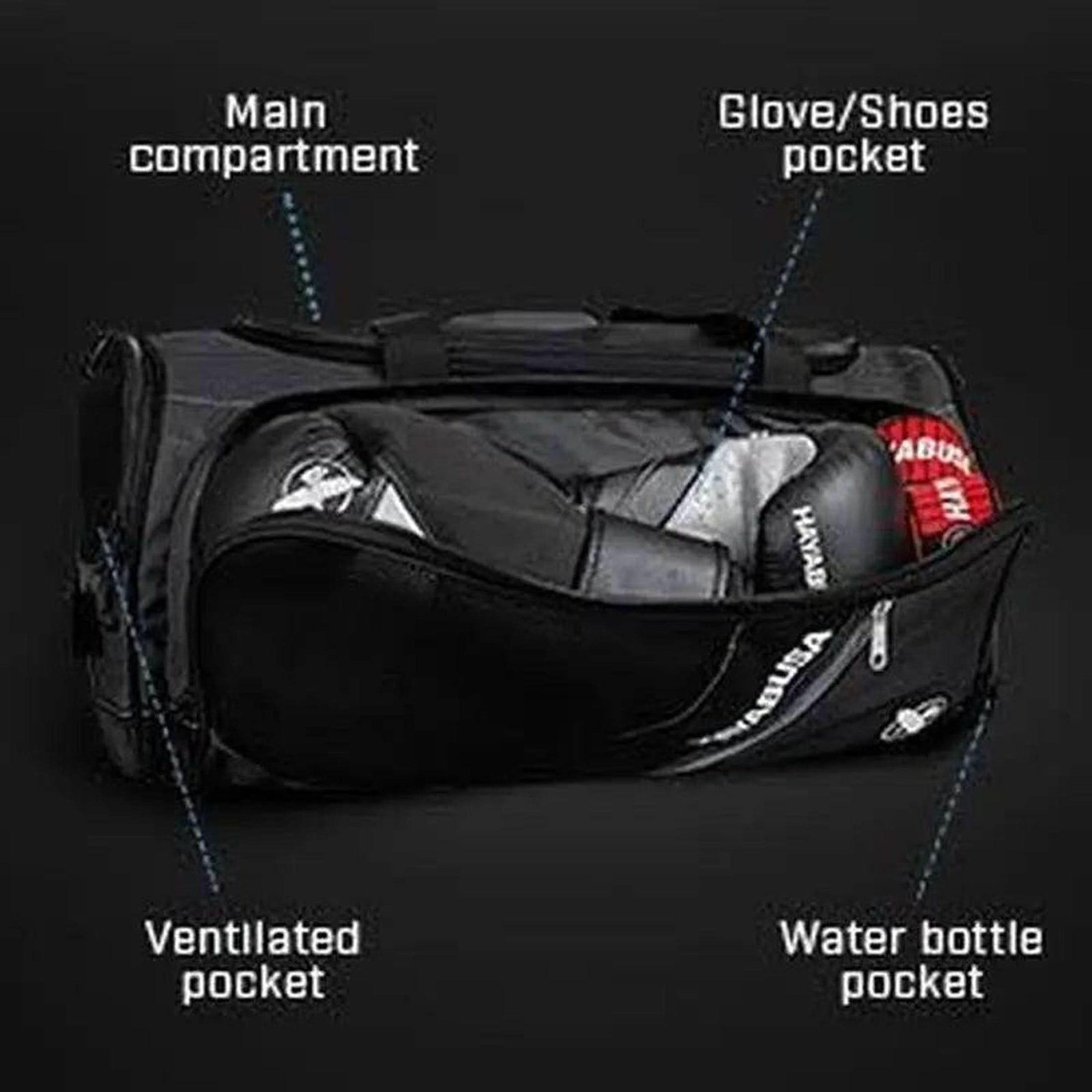 Hayabusa Ryoko Duffle Bag - Black/Grey, 50L