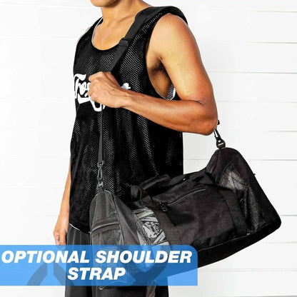 Duffle Mesh Bags with Bottle Pocket, Breathable Duffel Bag for Sweaty Clothes and Equipment, Workout Bag, Gym Bag, Wrestling Bag, Swimmers, Active Athletes, | No More Stink