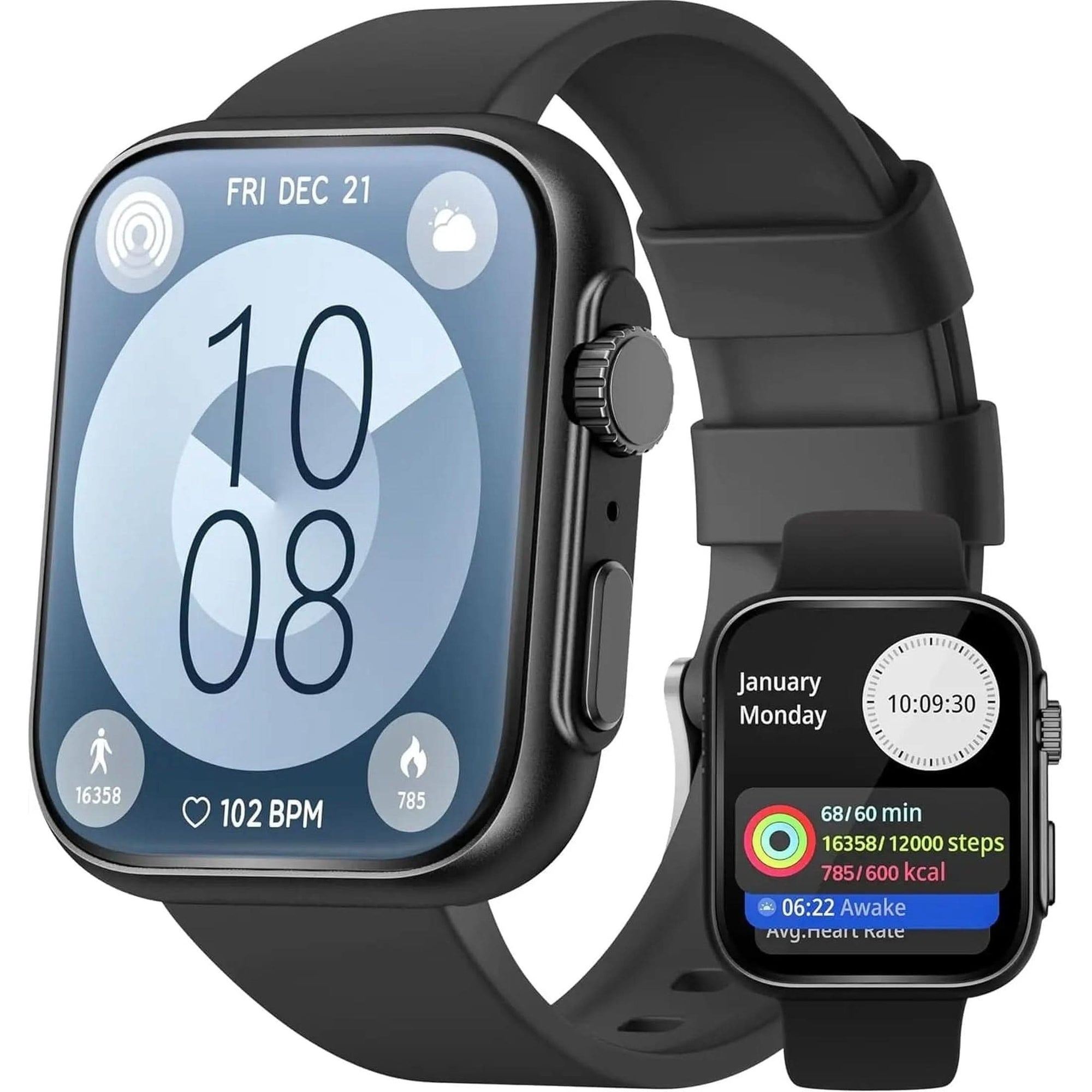 Smart Watch for Android Iphone 46Mm , Answer/Make Call, 24/7 Heart Rate/Spo2/Sleep/Stress Monitor