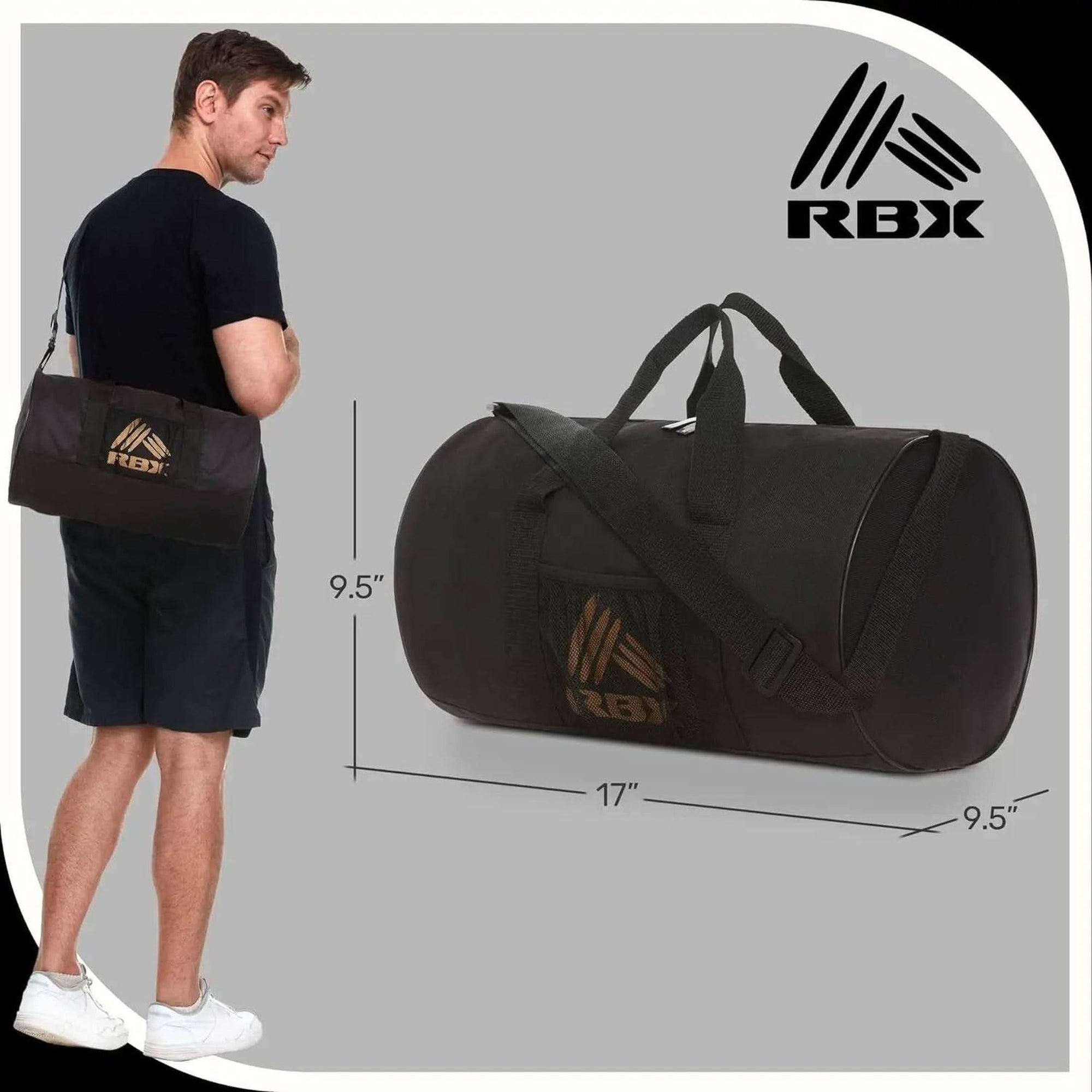 RBX Barrel Gym Bags for Men, Small Gym Bag for Women, Duffle Bag for Travel, Sports Bag