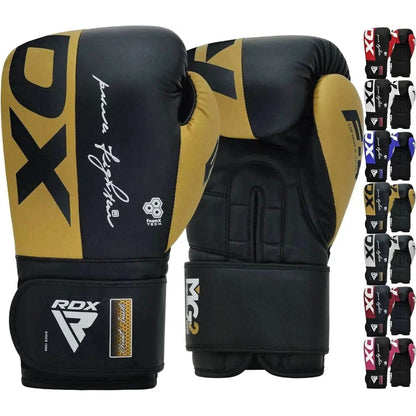 RDX Boxing Gloves, Maya Hide Leather Training Gloves for Muay Thai, Kickboxing, Sparring, Punch Bag, Punch Bag, Kickboxing Gloves, Martial Arts Training, Home Gym, Men, Women, 8 10 12 14 16 Oz