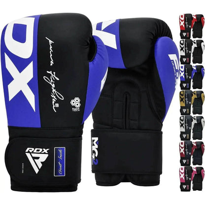 RDX Boxing Gloves, Maya Hide Leather Training Gloves for Muay Thai, Kickboxing, Sparring, Punch Bag, Punch Bag, Kickboxing Gloves, Martial Arts Training, Home Gym, Men, Women, 8 10 12 14 16 Oz