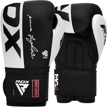 RDX Boxing Gloves, Maya Hide Leather Training Gloves for Muay Thai, Kickboxing, Sparring, Punch Bag, Punch Bag, Kickboxing Gloves, Martial Arts Training, Home Gym, Men, Women, 8 10 12 14 16 Oz