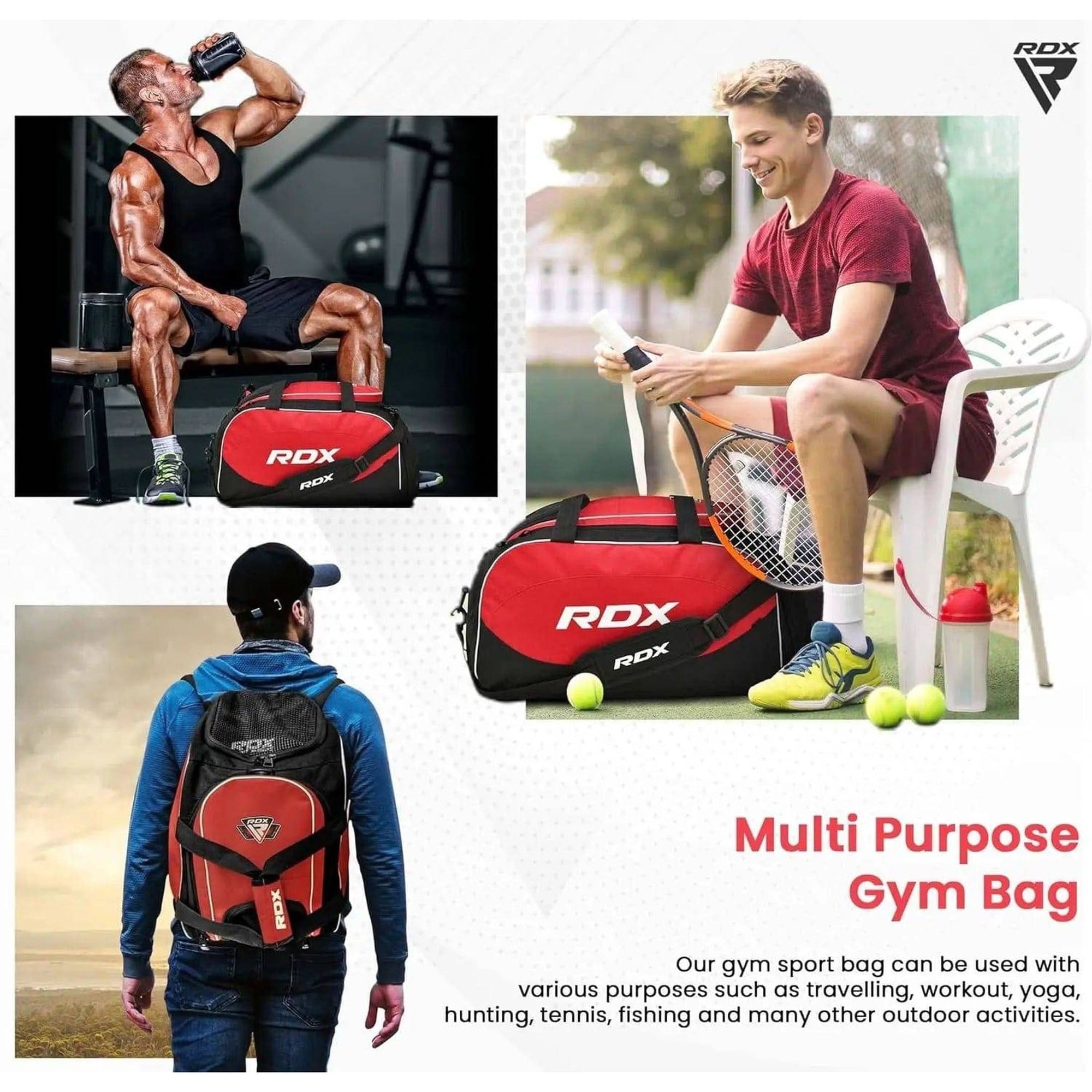 RDX Kit Bag Gym Duffle Sports Holdall Gear MMA Fitness Exercise Equipment