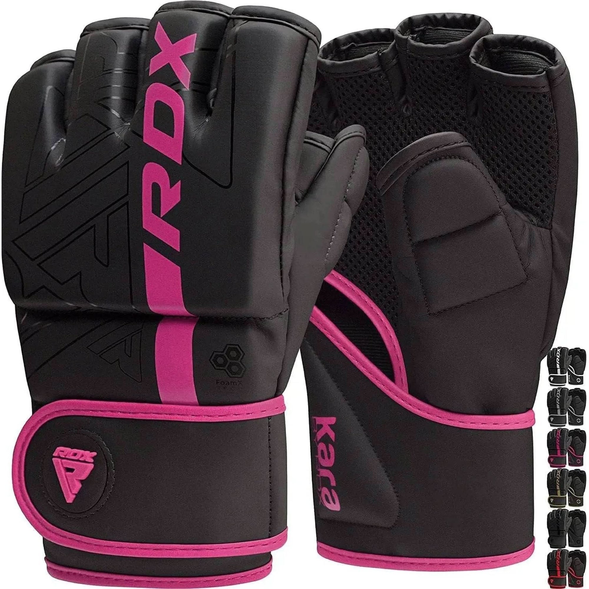 RDX MMA Gloves Grappling Sparring, Pre-Curved Mixed Martial Arts Mitts Men Women Boxing Gloves, Maya Hide Leather Kara Cage Fighting Workout, Combat Sports Training, Muay Thai, Punching Bag Kickboxing