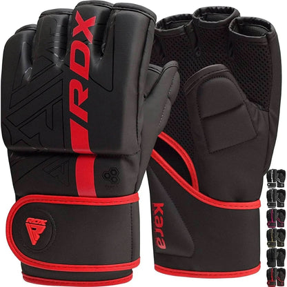 RDX MMA Gloves Grappling Sparring, Pre-Curved Mixed Martial Arts Mitts Men Women Boxing Gloves, Maya Hide Leather Kara Cage Fighting Workout, Combat Sports Training, Muay Thai, Punching Bag Kickboxing