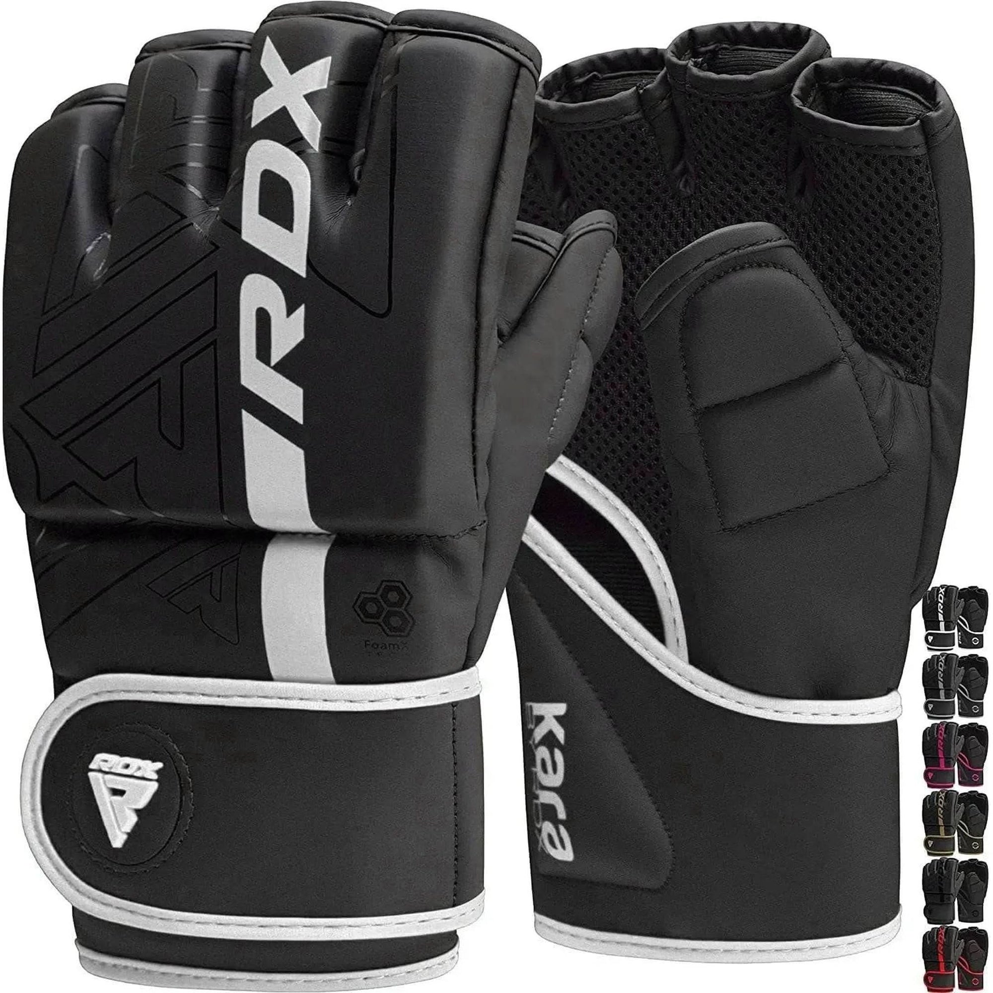 RDX MMA Gloves Grappling Sparring, Pre-Curved Mixed Martial Arts Mitts Men Women Boxing Gloves, Maya Hide Leather Kara Cage Fighting Workout, Combat Sports Training, Muay Thai, Punching Bag Kickboxing