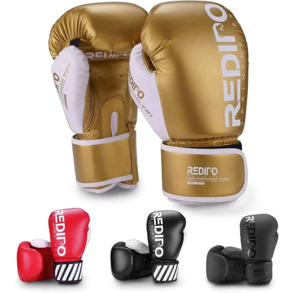 Boxing Gloves for Men & Women, Premium Leather Sparring Heavy Bag Training Gloves, Pro Punching Bag Gloves for Muay Thai, Kickboxing, MMA