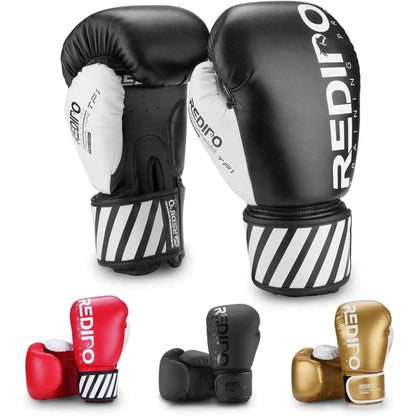 Boxing Gloves for Men & Women, Premium Leather Sparring Heavy Bag Training Gloves, Pro Punching Bag Gloves for Muay Thai, Kickboxing, MMA