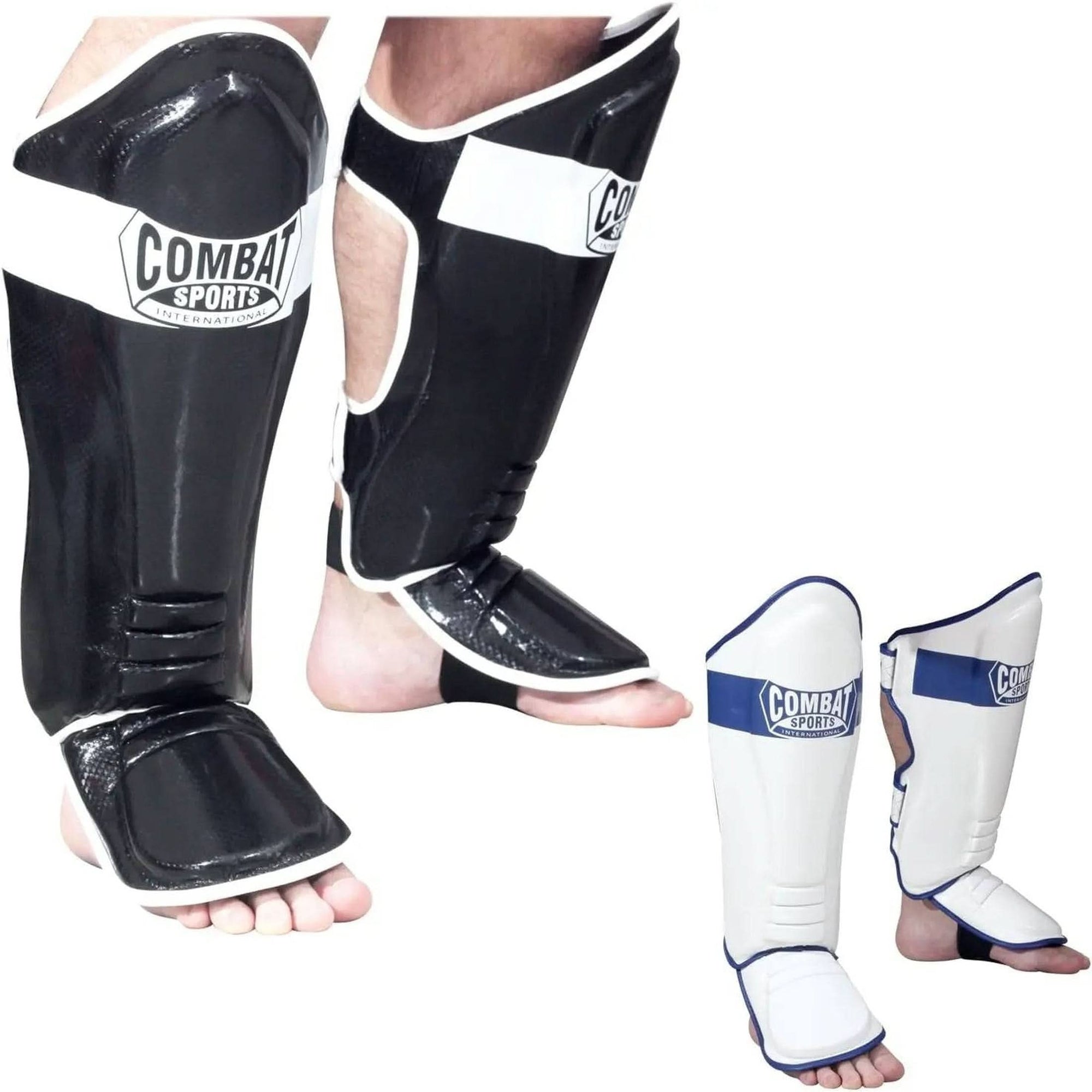 Combat Sports MMA Kickboxing Shin Guards, Black, Regular