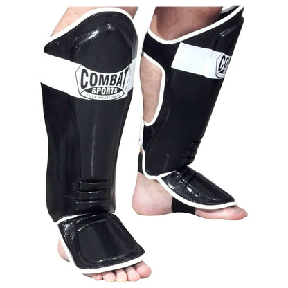 Combat Sports MMA Kickboxing Shin Guards, Black, Regular