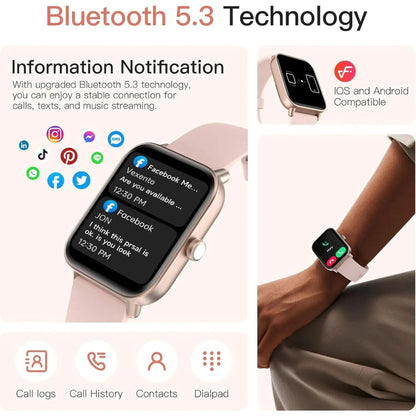 Smart Watch for Men Women Answer/Make Calls 1.8" Touch Screen Fitness Tracker for Iphone