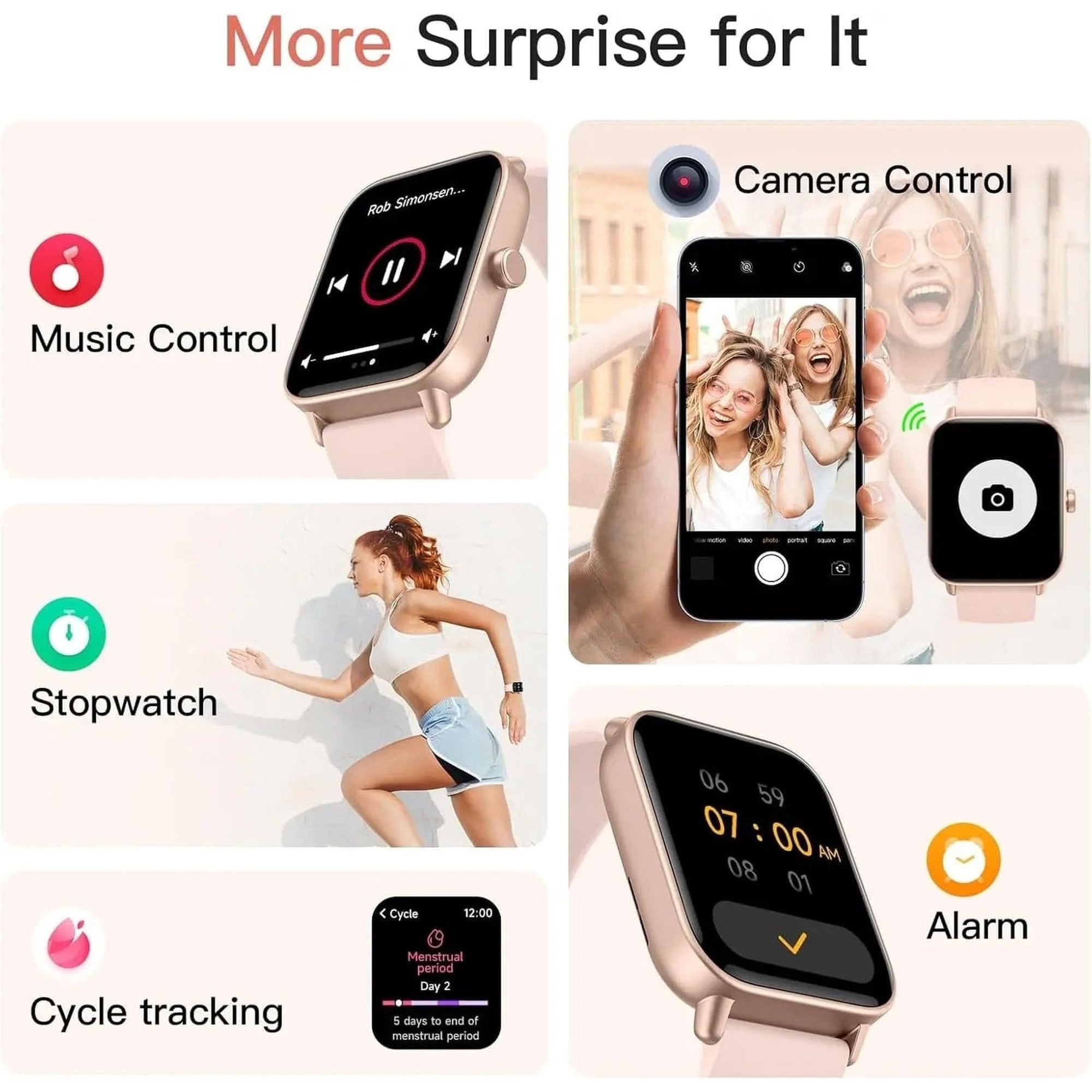 Smart Watch for Men Women Answer/Make Calls 1.8" Touch Screen Fitness Tracker for Iphone