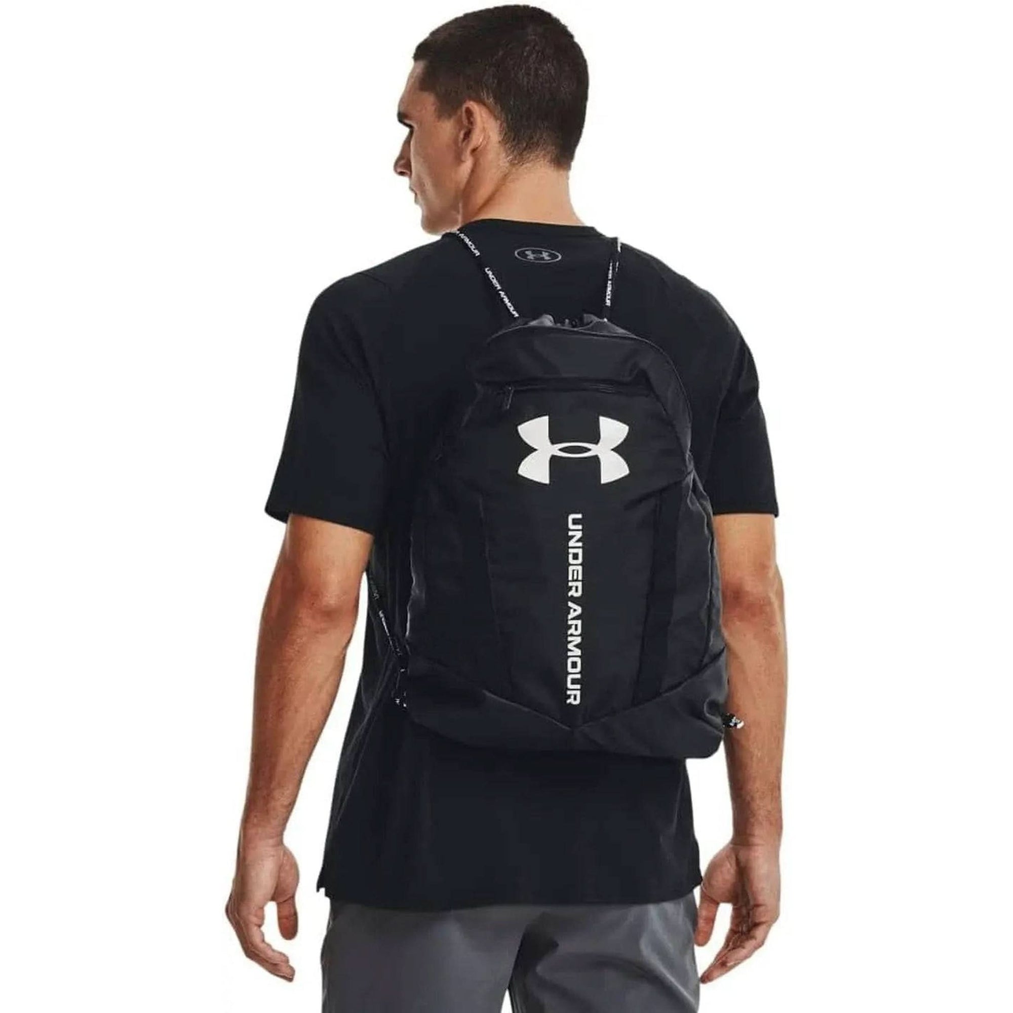 Under Armour Sackpack -Adult Undeniable Sackpack , Black 001 /Metallic Silver , One Size Fits Most