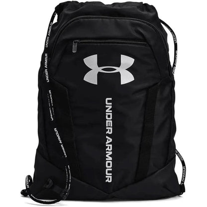 Under Armour Sackpack -Adult Undeniable Sackpack , Black 001 /Metallic Silver , One Size Fits Most