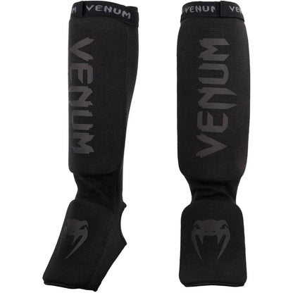 Venum Kontact Shinguards - Black/Black, One Size