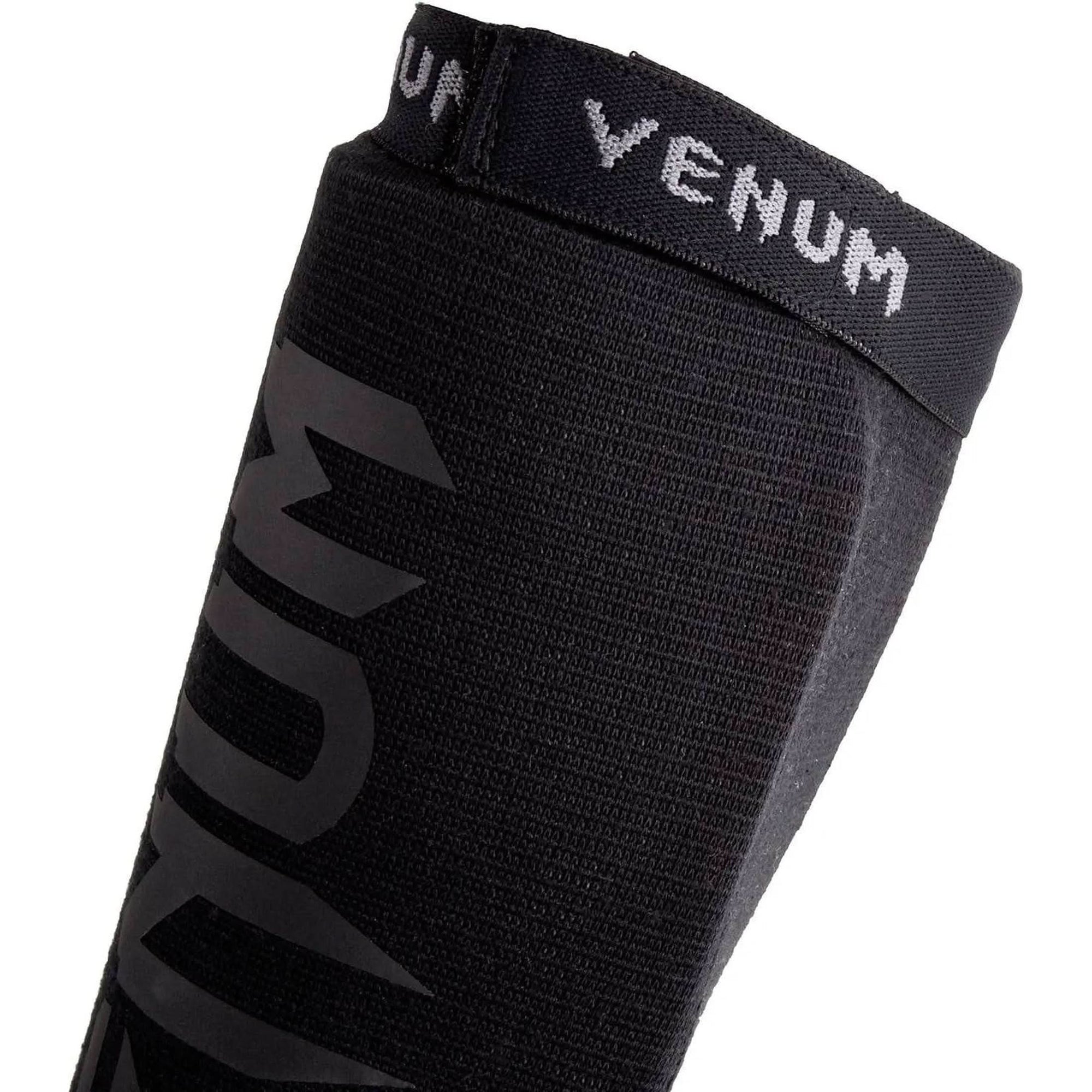 Venum Kontact Shinguards - Black/Black, One Size